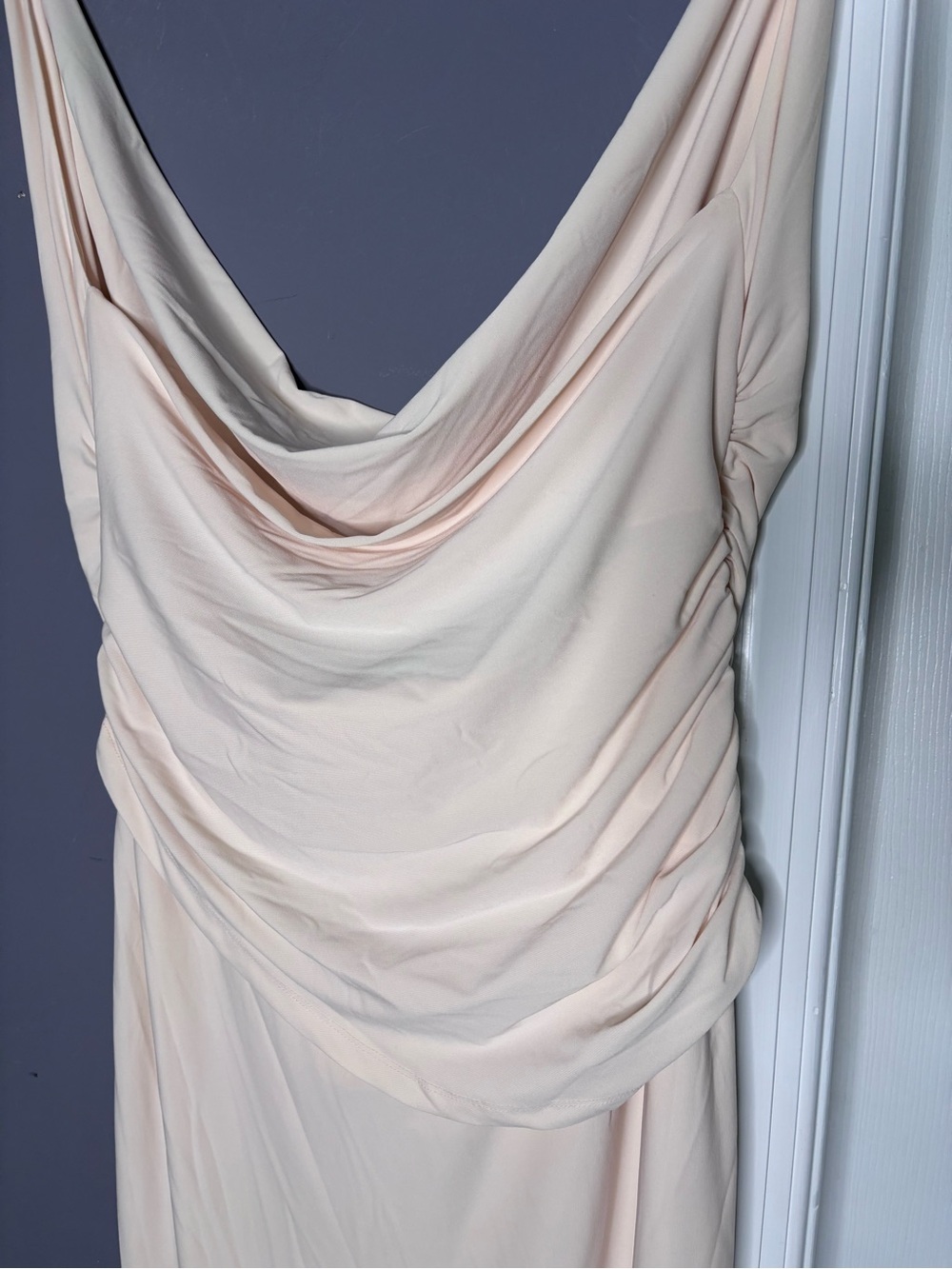 Zara Ivory Draped Halter Maxi Dress Small - Picture 7 of 9